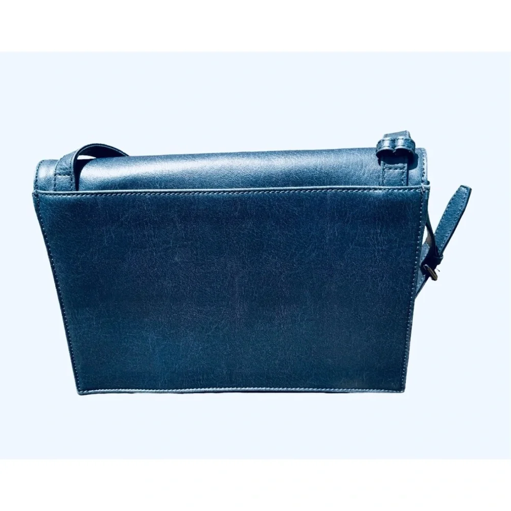 Matt and Nat Vegan Leather Navy Messenger Adjustable Stap Crossbody Purse